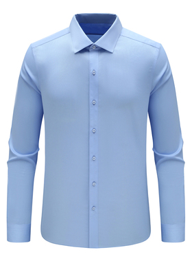 F3702恺断码清仓春秋款男士商务通勤正装全棉浅蓝色免烫长袖衬衫