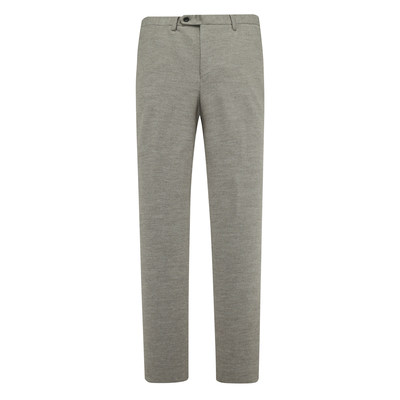 灰褐色75％羊毛中腰直筒单西裤