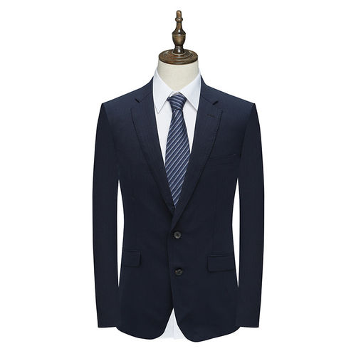 深蓝色高支羊毛意大利面料西服