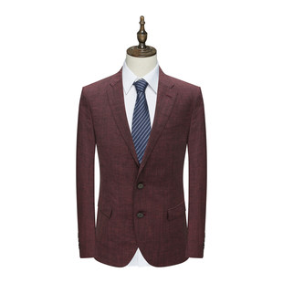 MY507美断码清仓春秋款男士商务绅士羊毛亚麻桑蚕丝两粒扣单西服