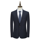 商务正装 男士 羊毛羊绒混纺深蓝色职业西服 清仓春秋款 MY342美断码