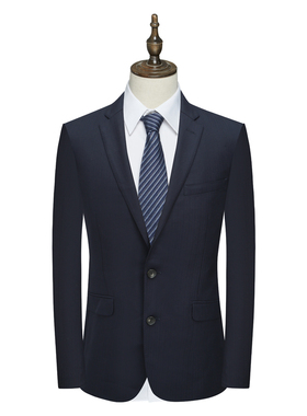 MY342美断码清仓春秋款男士商务正装羊毛羊绒混纺深蓝色职业西服