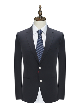 AB1131邦纳断码清仓春秋男士上班正装蓝黑色两粒扣羊毛桑蚕丝西服