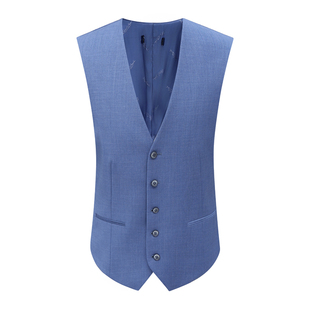 蓝色62.5％绵羊毛西装 商务休闲时尚 马甲 清仓春秋男士 F4038鸟断码