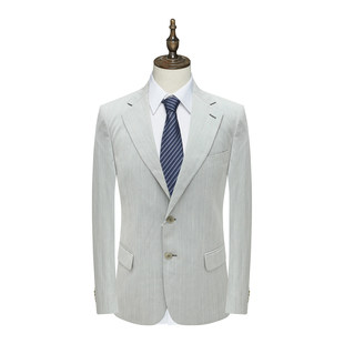 PL51皮断码清仓春秋款男士简约商务职业装灰色宽松两粒扣羊毛西服