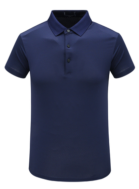 F3477鸟断码清仓夏男士简约商务休闲百搭深蓝色修身翻领短袖T恤衫