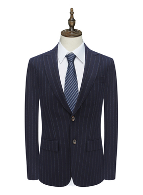 B1603鸟断码清仓春秋款男士商务职业装深蓝色绵羊毛两粒扣单西装