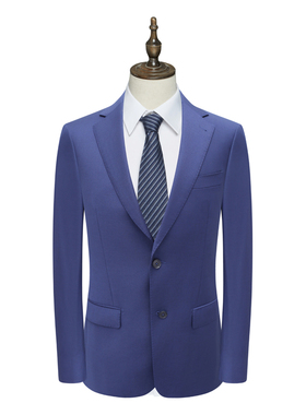 B1588鸟断码清仓春秋款男士上班职业装深蓝色羊毛两粒扣正装西服