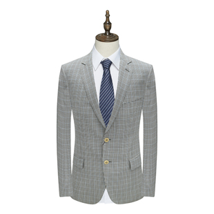简约商务休闲千鸟格49.2％羊毛单西服 男士 SL8仕东断码 清仓春秋款