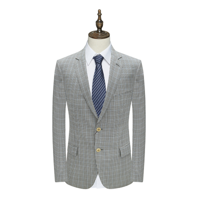 商务休闲千鸟格49.2％羊毛单西服