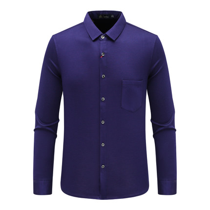 AB1470邦纳断码清仓春秋款男士商务休闲简约深蓝色职业装长袖衬衫