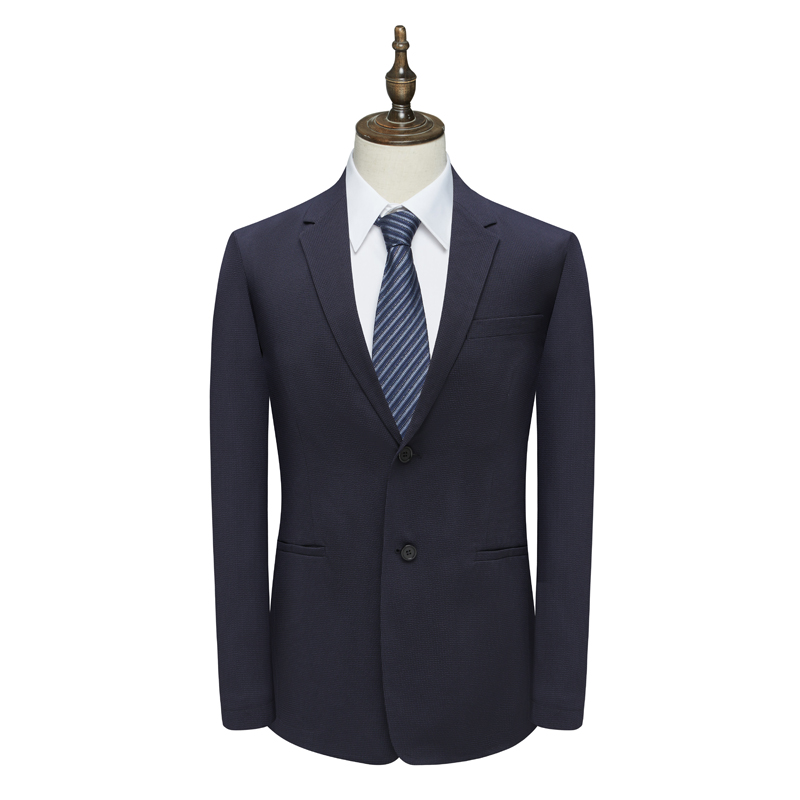 深蓝色两粒扣西服商务工装