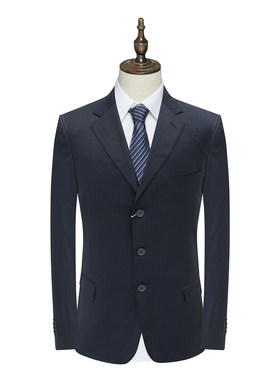 PL7皮断码清仓春秋男士商务职业装深蓝色高支130`S羊毛三粒扣西装