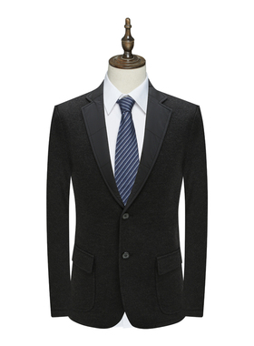 SL27仕东断码清仓春秋款男士商务正装深灰色94.8％羊毛两粒扣西服