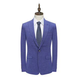 49.9％绵羊毛一粒扣双开衩职业装 男士 西服 清仓春秋款 B1547鸟断码