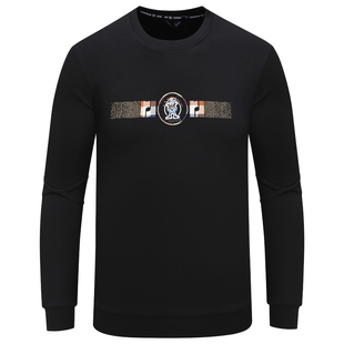 RN20瑞诺换季断码清仓秋季款男士时尚休闲刺绣圆领套头长袖T恤衫