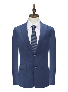B1611鸟断码清仓春秋款男士商务职业正装蓝色绵羊毛两粒扣单西服