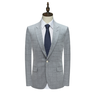 单西服 商务正装 B1534鸟断码 清仓96%绵羊毛一粒扣双开衩灰色职业装