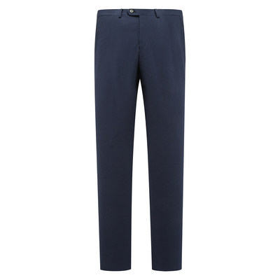 深蓝色53.2羊毛中腰直筒职业西裤