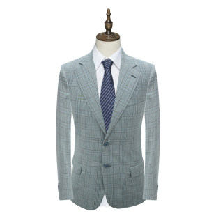 商务绅士绿色两粒扣无开衩羊毛西装 男士 外套 清仓春秋款 PL75皮断码