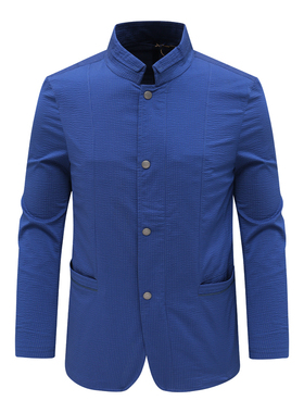 DS150佛L帝N换季断码清仓秋季薄款男士简约休闲纯色立领夹克外套