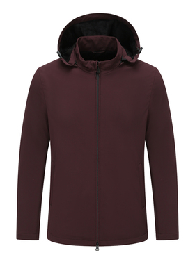 SF361圣断码清仓早春中年男士加绒保暖休闲暗红色防水夹克衫外套