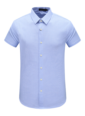 KL320凯LAI换季断码清仓夏季男士商务休闲浅蓝全棉翻领短袖T恤衫