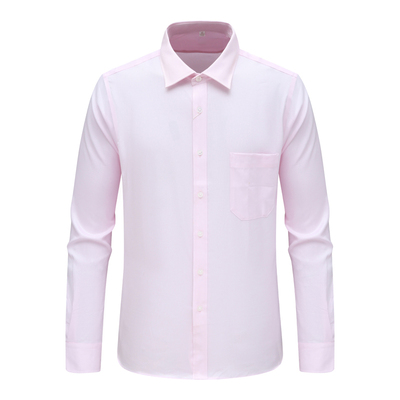 正装粉色全棉免烫商务长袖衬衫