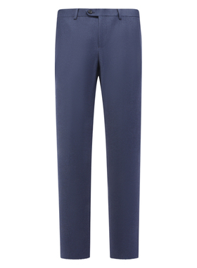 J1686鸟断码清仓春秋款男士深蓝色绵羊毛桑蚕丝混纺中腰直筒西裤