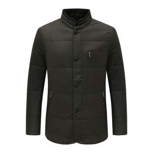 中年男士 清仓秋冬薄款 简约军绿色立领棉衣外套 断码 KL204凯LAI换季