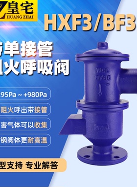 铸钢单接管呼吸阀HXF3单接管呼出吸入 呼吸阀DN50 80 100 150 200