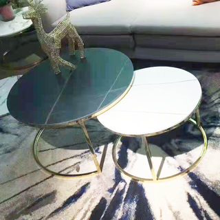 新款桌子设计师简约岩板茶几组合小户型客厅大小圆桌轻奢异形茶桌