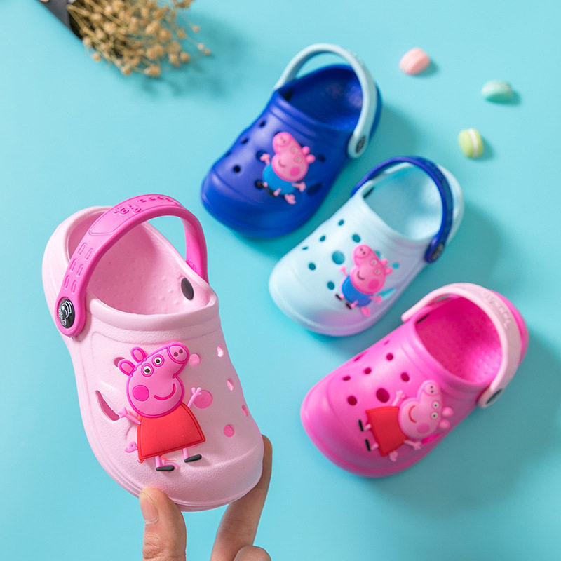 小猪佩奇儿童拖鞋夏女童男童防滑沙滩包头洞洞鞋婴幼儿宝宝拖鞋夏