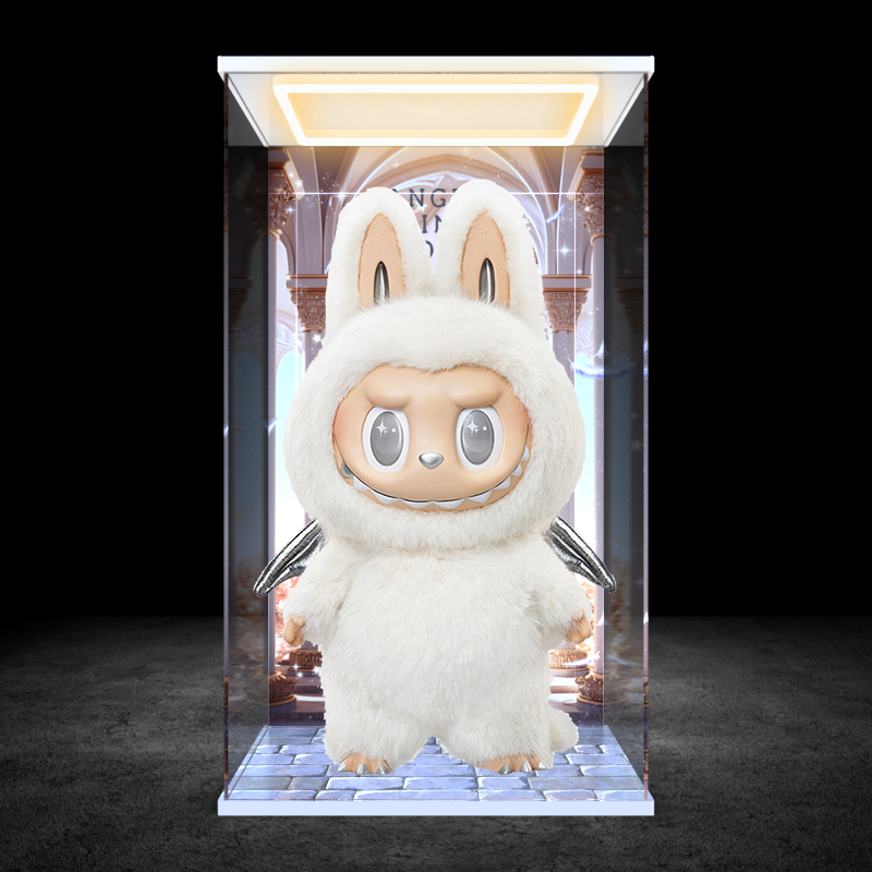 适用泡泡玛特 ZIMOMO天使ANGEL IN CLOUDS搪胶公仔回型灯展示盒