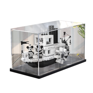 川帝亚克力展示盒适用高达21317米奇蒸汽船迪士尼威利号汽船罩子