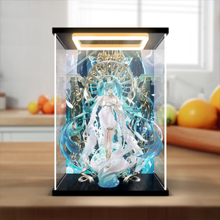 川帝适用GSC 初音未来 米山舞 手办模型回型灯超高清展示柜