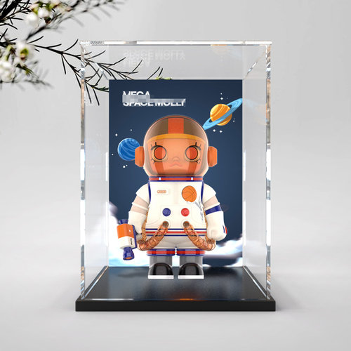 泡泡玛特珍藏SPACE MOLLY400% 1000%空中大灌篮亚克力防尘展示盒