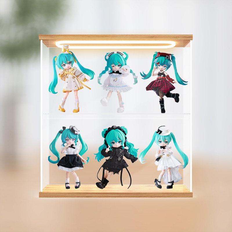 川帝适用布鲁可积木人绮遇记初音未来乐之序章DIY换装手办展示盒图片