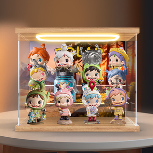 灯光展示盒适用 泡泡玛特POLAR第二季 林边秘径系列手办盲盒摆件