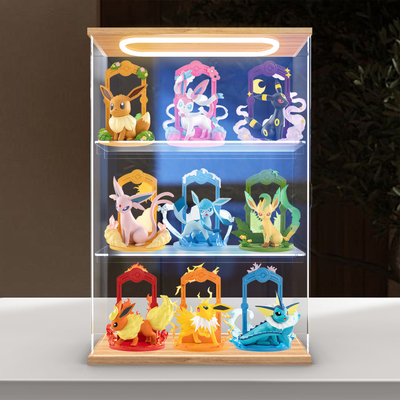 川帝适用玩乐主义宝可梦伊布盲盒出发吧仙子水火月精灵手办展示盒