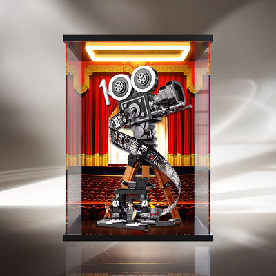 适用le高43230华特·迪士尼摄影机积木灯光回灯型亚克力展示盒