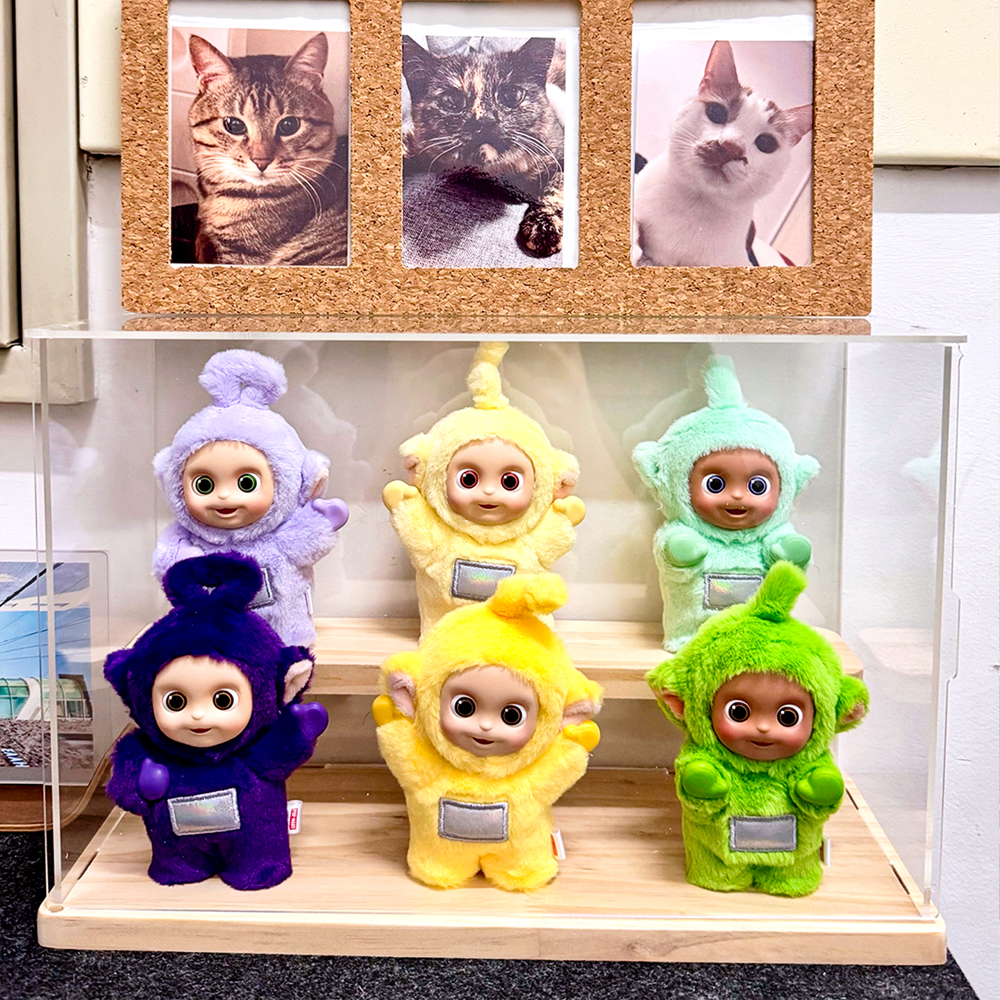 亚克力展示盒适用天线宝宝 泡泡马特盲盒公仔摆放架透明手办模型