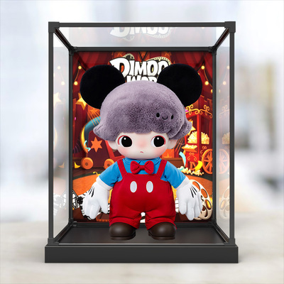适用泡泡玛特DIMOO WORLD 迪士尼系列米奇搪胶毛绒包防尘展示盒