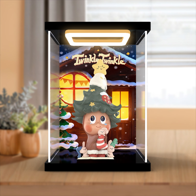 灯光展示盒适用POP MART泡泡玛特 星星人种下心愿手办吊卡潮玩