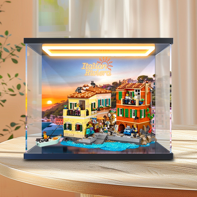 灯光款亚克力展示盒 适用于le高21359意大利里维埃拉小镇模型手办