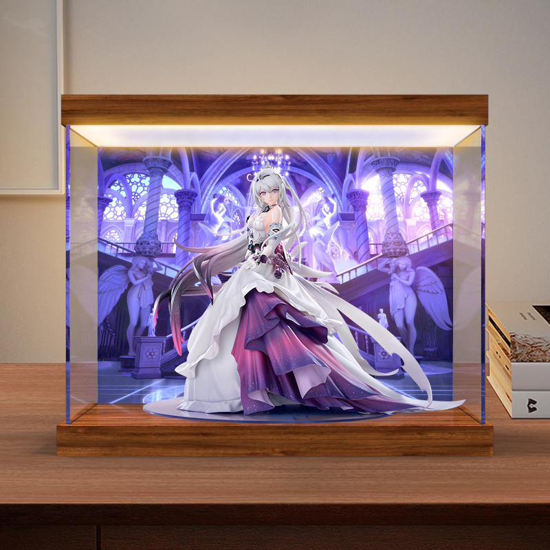 适用于崩坏3琪亚娜·夜邀透明亚克力展示盒 手办模型灯光展示盒
