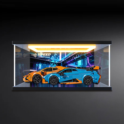 川帝适用77238兰博基尼speed超级赛车模型积木亚克力灯光展示盒