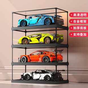 可叠加亚克力展示盒适用42096保时捷911RSR模型透明防尘罩