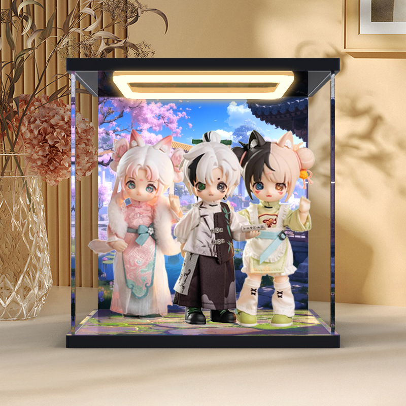 亚克力防尘展示盒适用兽仔第四代逍遥游系列盲盒可动人偶潮玩手办