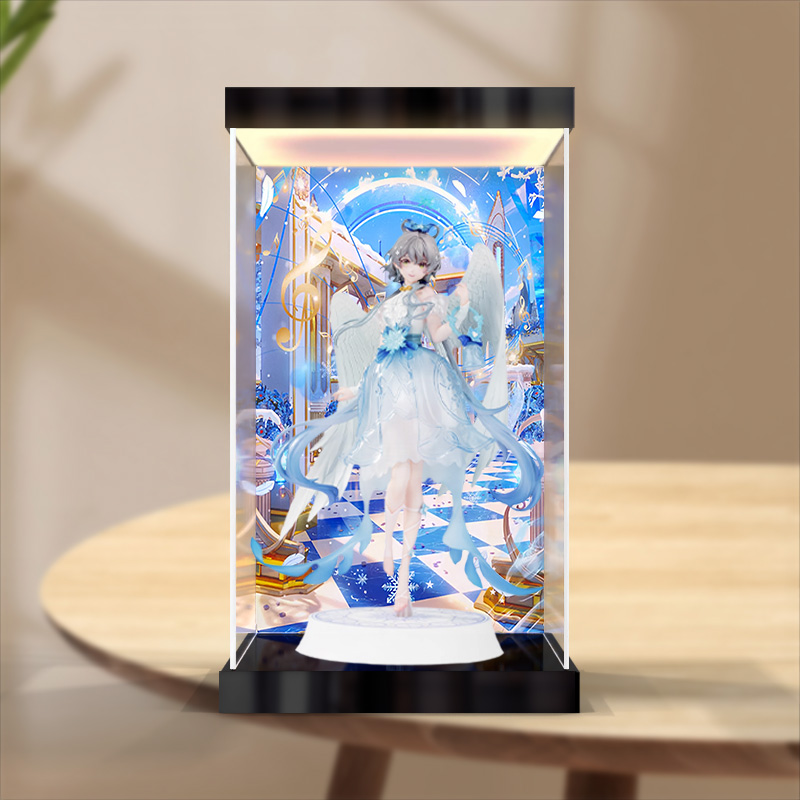 适用洛天依 雪天使手办 擎苍工作室亚克力灯光高清展示防尘罩